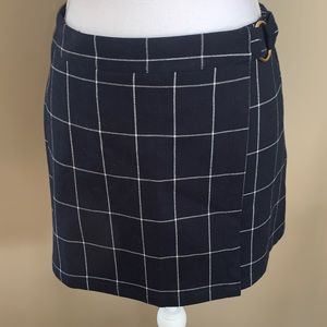 NWT Navy Blue Plaid F21 Mini Skirt Size M